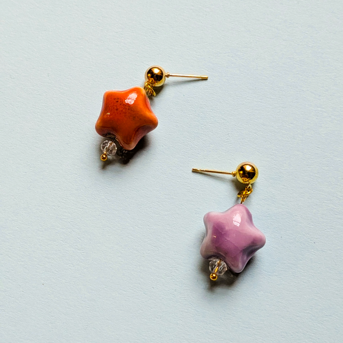 Ceramic Star Drop Earrings