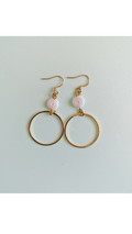 UniquelyYou gold-tone hoop earrings with white spiral beads. Delicate and elegant, perfect for everyday wear.